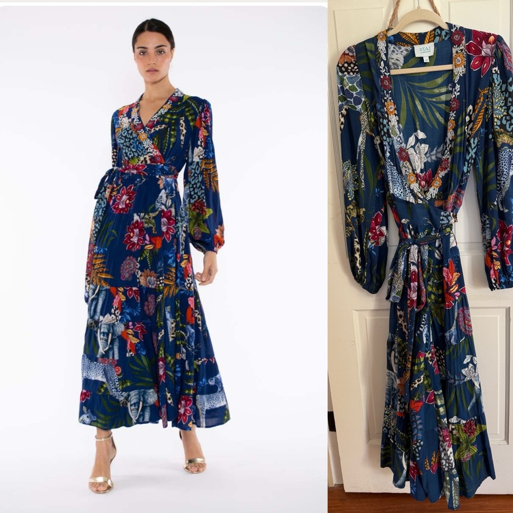 TAJ Jarah Maxi Wrap Dress Medium EUC
